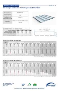 Informativo Técnico - Telha Metálica Trapezoidal 40/1020