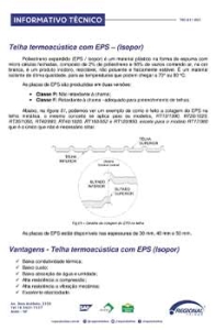 Informativo Técnico - Telha Sanduíche EPS