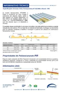 Informativo Técnico - Telha Sanduíche PIR 40/980